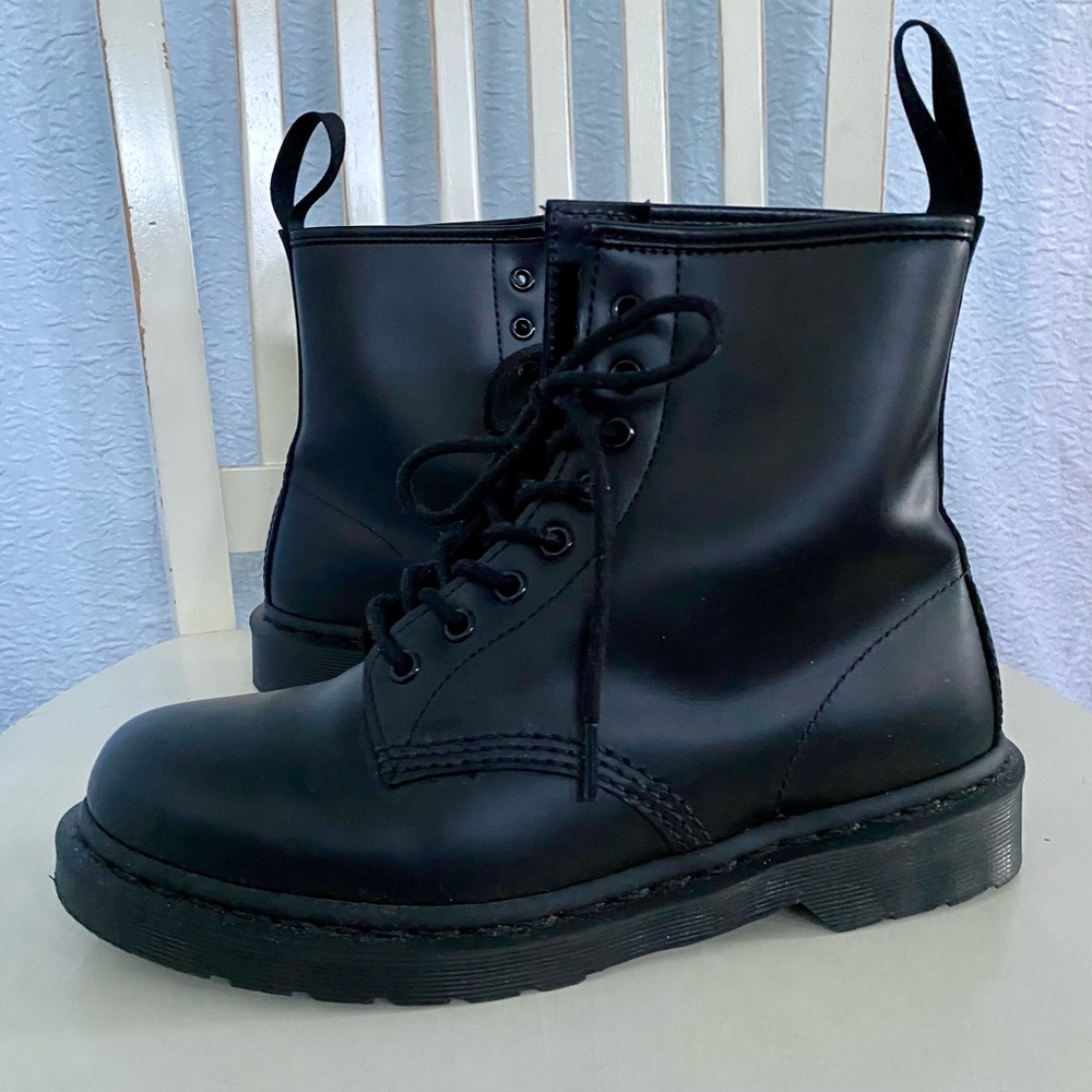 Dr Marten Smooth 1460 Mono Boots Black Combat Boots - Picture 4 of 15